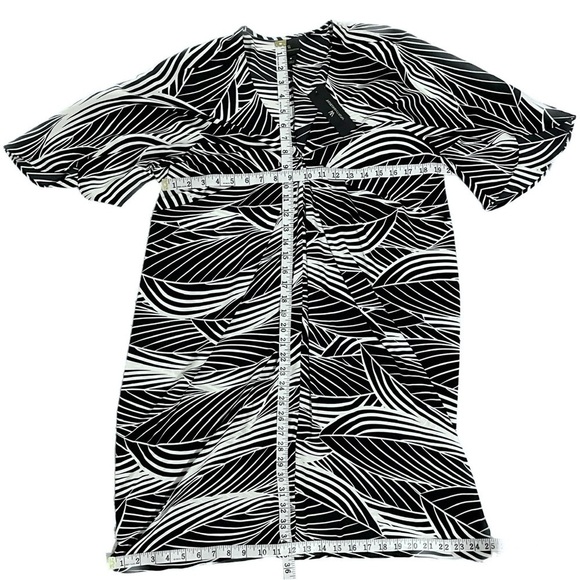 🆕 Worthington - Black and white leaf print dress NWT Medium - Picture 2 of 7